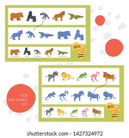 Scandinavian design Funny maze for children. Find the correct shadow educational game for kids. Vector learning 
collection.
