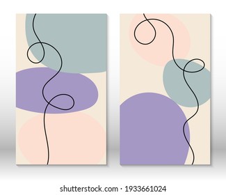 Scandinavian Design. Modern Art Print. Contemporary Design.Set Of Fluid Geometric Shapes. Abstract Hand Drawn Watercolor Effect Shapes. Home Decor. Modern Abstract Painting.