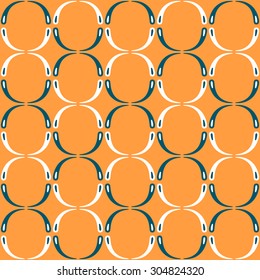 Scandinavian design pattern. Stylized circles on orange background. Best for textile and paper design.