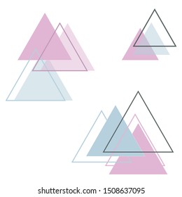 Scandinavian design. Simple triangles of different transparency