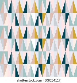 Scandinavian Design Triangles Seamless Pattern Vector Background.