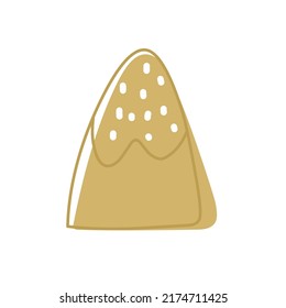 Scandinavian ector illustration snowy mountain peak for kid's room design, poster, sticker, 
