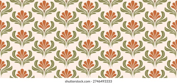 Scandinavian Floral Seamless Pattern Design, Vector file