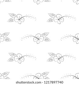 Scandinavian floral seamless pattern isolated on white background. Minimalist trendy european design for wallpaper and fashion textile print.