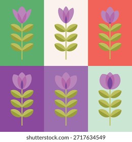 Scandinavian flower illustration EPS Vector