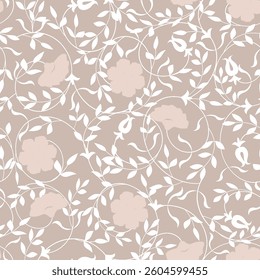 Scandinavian flower motif seamless repeat pattern