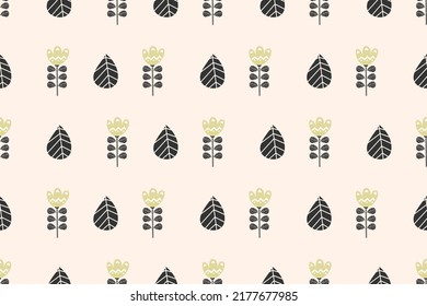 Scandinavian Flower Seamless Pattern Background with Pastel Color. Seamless Pattern Stock Vector