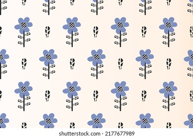 Scandinavian Flower Seamless Pattern Background with Pastel Color. Seamless Pattern Stock Vector