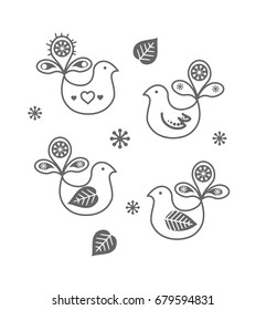 Scandinavian Folk art vector