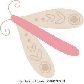 Scandinavian Folk Moth Vector Illustration