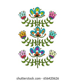 Scandinavian folk style flowers for your design