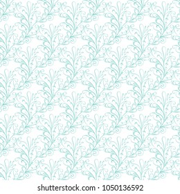 Scandinavian folk vintage style flowers and floristic elements, seamless pattern