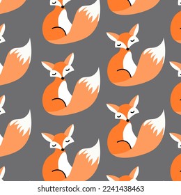 Scandinavian Fox background. Vector illustration