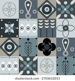Scandinavian geometric abstract seamless pattern for decoration textile fashion stuff.