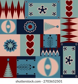 Scandinavian geometric abstract seamless pattern for decoration textile fashion stuff.