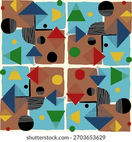 Scandinavian geometric abstract seamless pattern for decoration textile fashion stuff