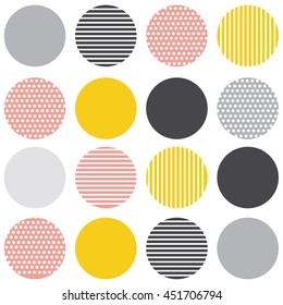 Scandinavian Geometric Modern Seamless Pattern, Vector Format