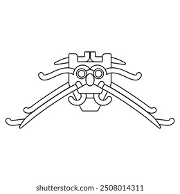 Scandinavian god Loki. Ethnic Viking design from Sigtuna, Sweden. Black and white linear silhouette.