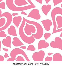  Scandinavian heart seamless pattern, seamless pattern. heart hand drawing for Valentine's Day print, design and festive elements. Vector.