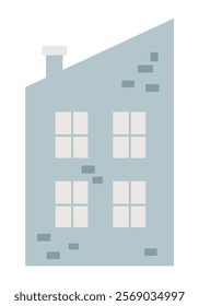 Scandinavian house clipart. Nordic house in minimal flat style. Hand draw vector illustration.