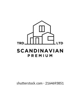 Scandinavian house Home build illustration symbol logo design template