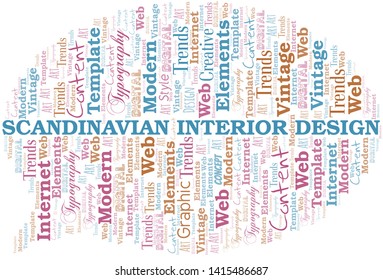 Scandinavian Interior Design word cloud. Wordcloud made with text only.