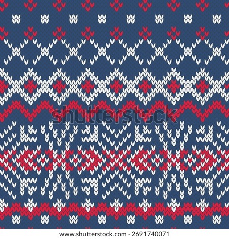 Scandinavian jacquard knitted seamless pattern. Vector illustration.
