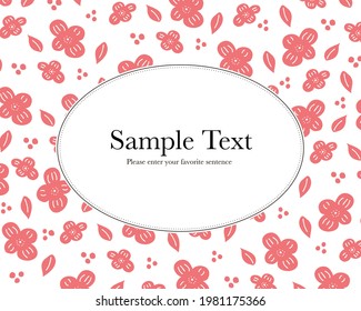 Scandinavian Japanese style floral pattern background frame