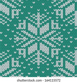 Scandinavian knitted seamless pattern with snowflakes