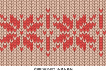 Vector de textura de tejido escandinavo sin fisuras en colores rojo y marfil-beige