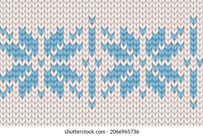 Scandinavian knitting texture vector seamless pattern baby blue and white