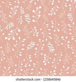 Scandinavian leaf and flowers pattern vector 