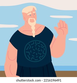 carácter escandinavo del hombre, diseño vectorial