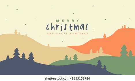 Scandinavian Merry Christmas Background Vector Illustration.