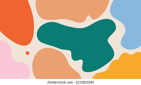 scandinavian minimal abstract shapes background hand draw vector
