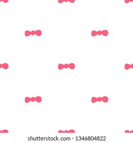 Scandinavian minimal pink white pattern with bows. Seamless  design for fabric, cover, banner, interior, children's clothing, print for packaging cosmetics, gift packaging