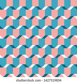 Scandinavian modern decorative pattern for the background, tile and textiles. It is assembled from modular parts. Vector. Seamless.