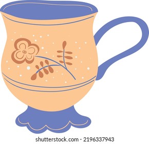 Scandinavian mug icon. Trendy tea drinking cup isolated on white background