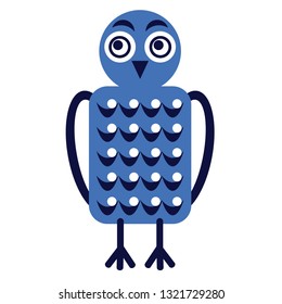 scandinavian owl flat illustration. Scandinavian style geometric decorative series.
