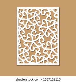 Scandinavian pattern card - geometric panel for print and interior decoration. Perfect for laser cutting. Vector illustration