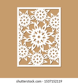 Scandinavian pattern card - geometric panel for print and interior decoration. Perfect for laser cutting. Vector illustration