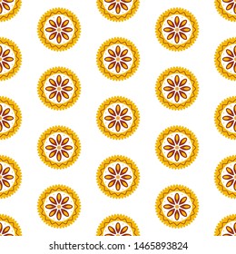 Scandinavian pattern with ethnic ornament. Summer and sunny vector illustration.
