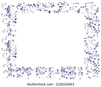 Scandinavian pattern with flying black, gray stars. Original confetti stars background. Silver confetti of flying stars, magic geometric sparkles stardust vector background on white. New Year deign