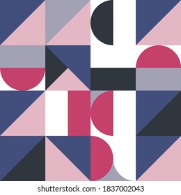 Scandinavian pattern of geometric shapes. Seamless pattern of shapes. Pastel color. A simple ornament. Print on fabric and paper.