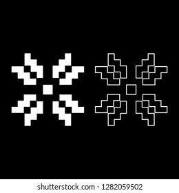 Scandinavian pattern icon set white color