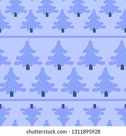 Scandinavian pattern with lilac trees on a light background. For Christmas holiday, new Year, textiles, Wallpaper, fabric, background, wrapping paper.