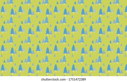 Scandinavian pattern.Little and cute blue tree.