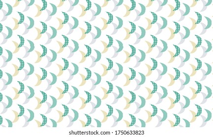 Scandinavian pattern.Little and cute green moon.