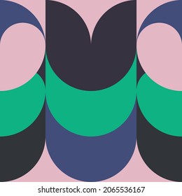 A Scandinavian piece of art made using simple geometric shapes and hand-drawn shapes. Abstract vector composition useful for backgrounds, poster design, fabric prints, invitation letters.							