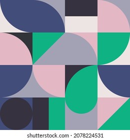 Una obra de arte escandinava hecha con formas geométricas simples y formas dibujadas a mano. Composición vectorial abstracta útil para fondos, diseño de afiches, impresiones de tela, cartas de invitación.	